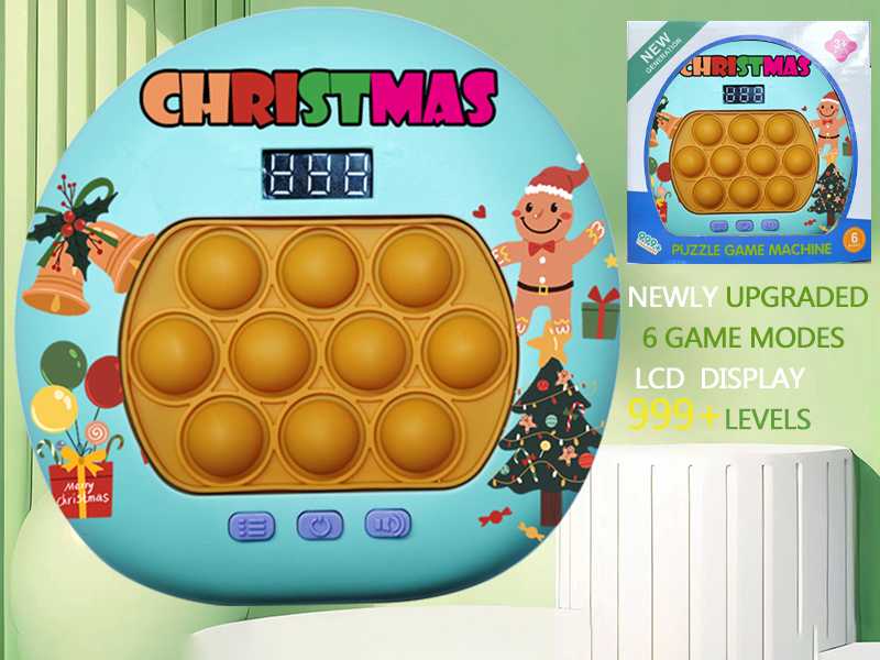 Christmas Theme LCD Display Quick Push Game Machine 999 Levels/6 Game Modes/4 Color Lights
