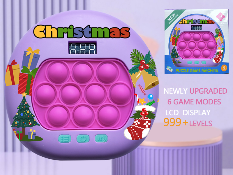 Christmas Theme LCD Display Quick Push Game Machine 999 Levels/6 Game Modes/4 Color Lights