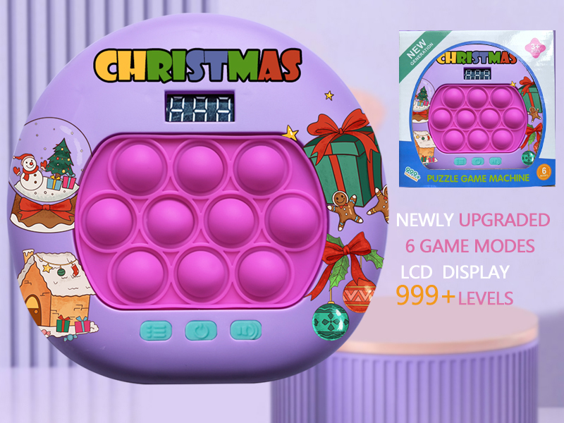 Christmas Theme LCD Display Quick Push Game Machine 999 Levels/6 Game Modes/4 Color Lights