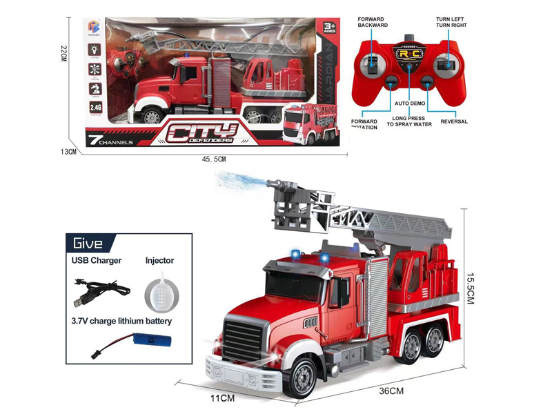 R/C Fire Sprinkler Aerial Ladder Truck