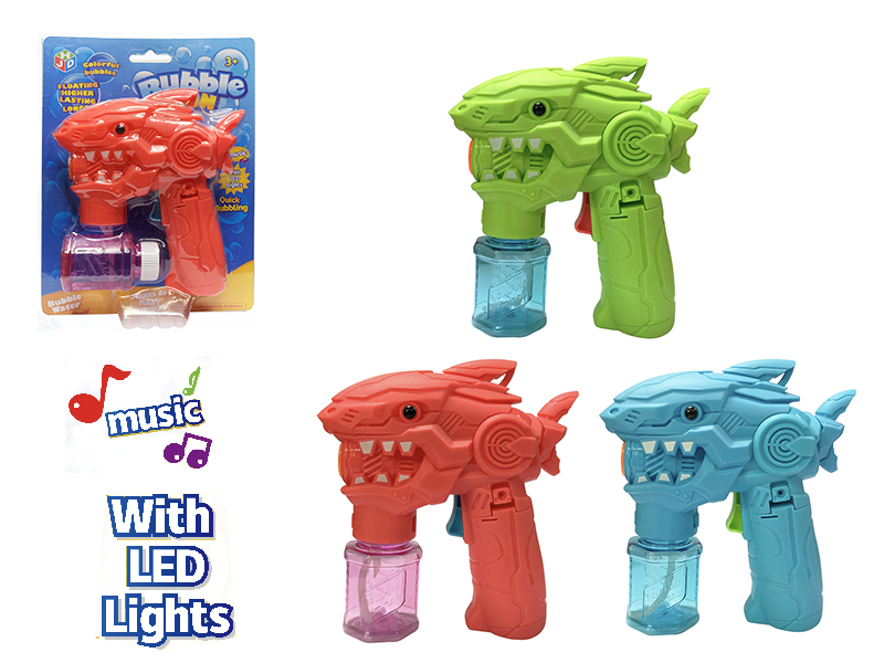 B/O Mechanical Shark Bubble Gun With Lights And Music