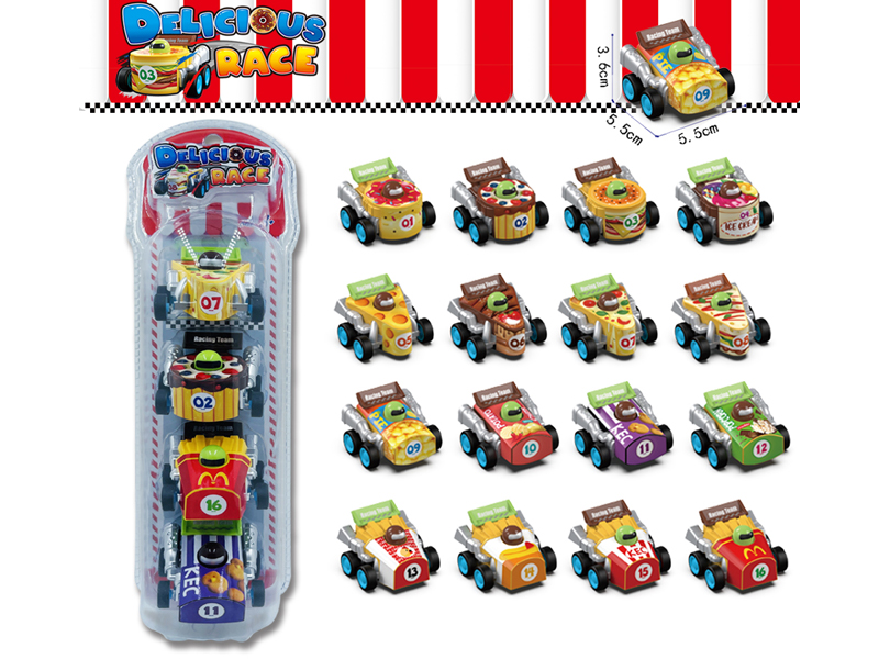 Pull Back Solid Color Food Truck 4PCS
