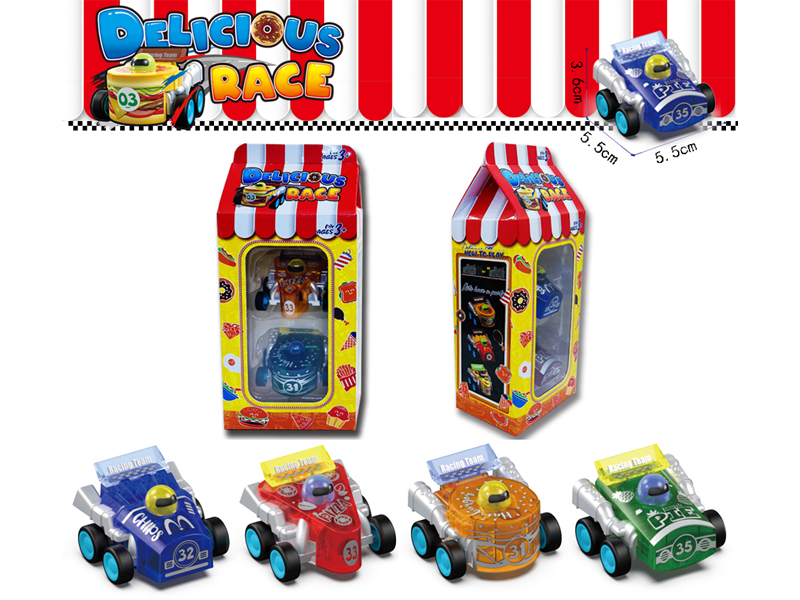 Pull Back Transparent Food Truck 2PCS