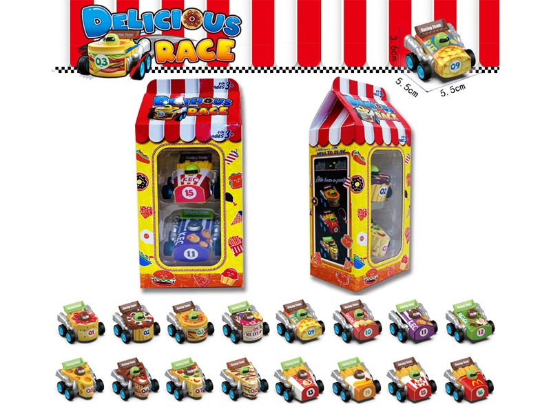 Pull Back Solid Color Food Truck 2PCS