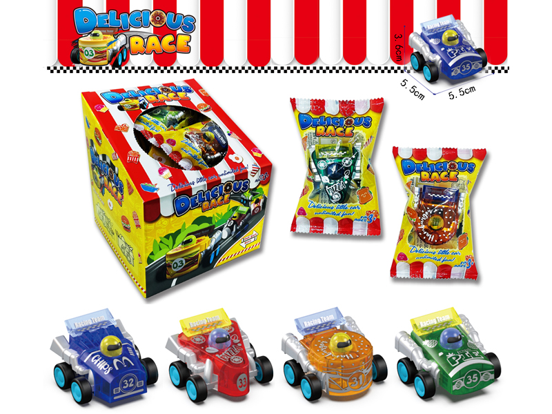 Pull Back Transparent Food Truck 16PCS