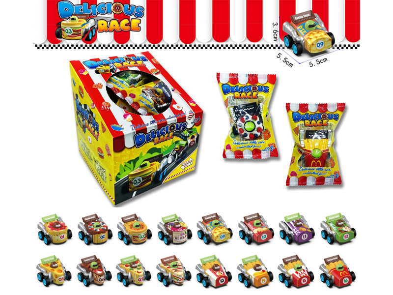 Pull Back Solid Color Food Truck 16PCS
