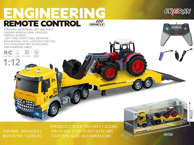 1:12 4CH R/C Transport Vehicle With Farmer'S Car