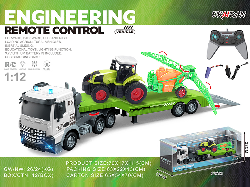1:12 4CH R/C Transport Vehicle With Farmer'S Car