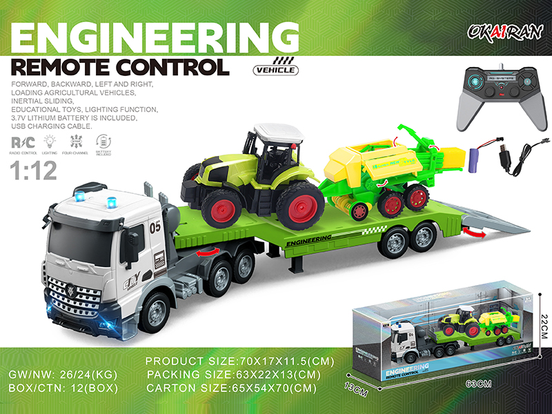 1:12 4CH R/C Transport Vehicle With Farmer'S Car