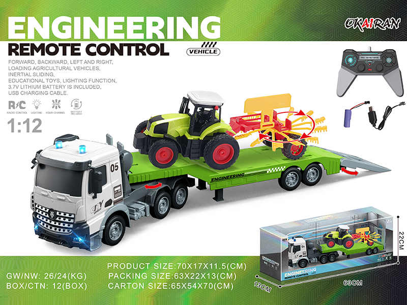 1:12 4CH R/C Transport Vehicle With Farmer'S Car