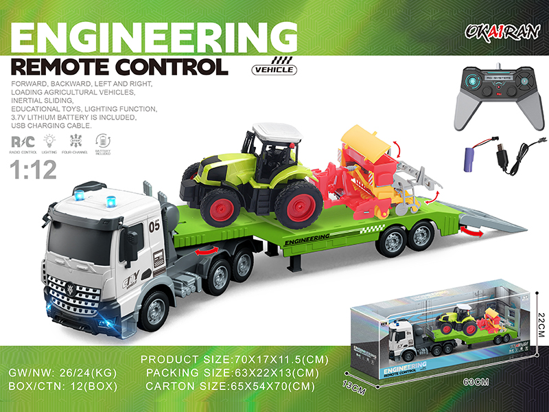 1:12 4CH R/C Transport Vehicle With Farmer'S Car