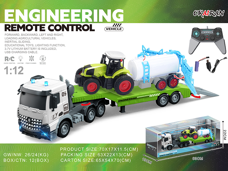 1:12 4CH R/C Transport Vehicle With Farmer'S Car