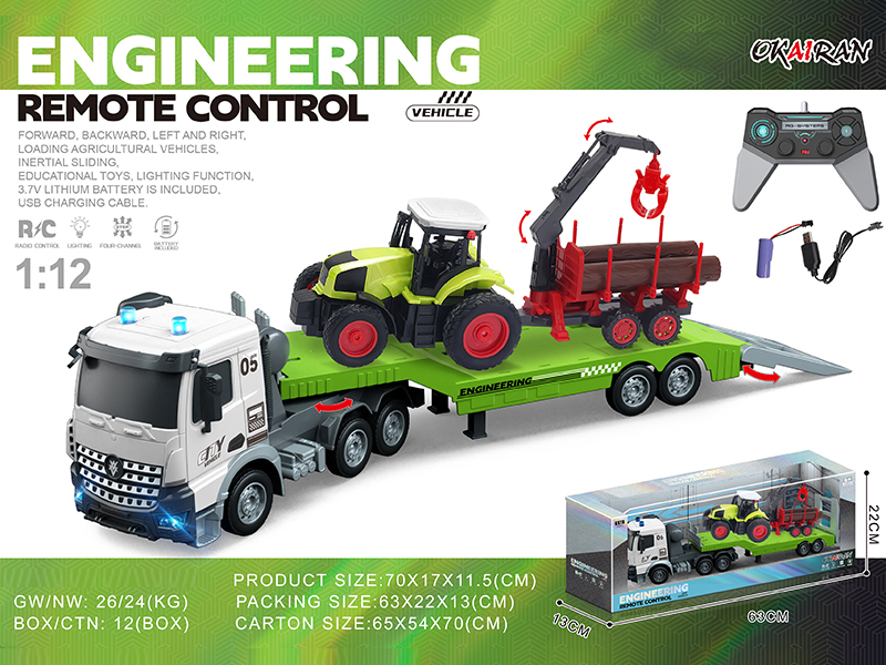 1:12 4CH R/C Transport Vehicle With Farmer'S Car