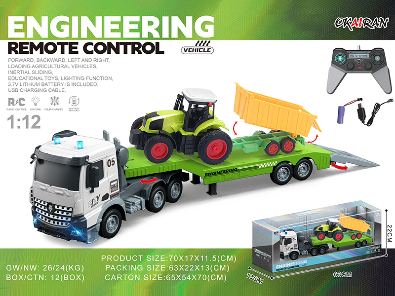 1:12 4CH R/C Transport Vehicle With Farmer'S Car