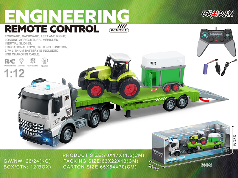 1:12 4CH R/C Transport Vehicle With Farmer'S Car