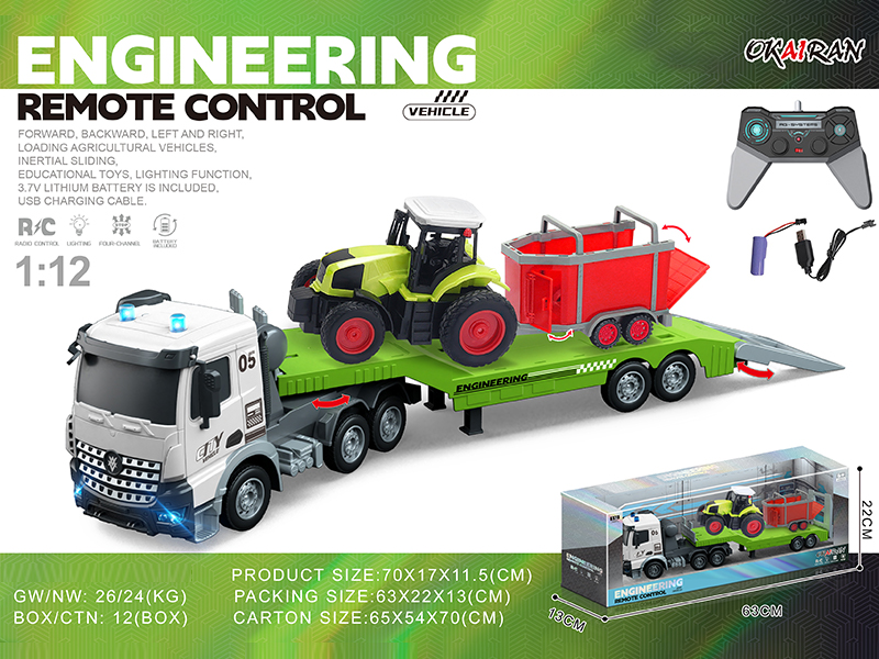 1:12 4CH R/C Transport Vehicle With Farmer'S Car