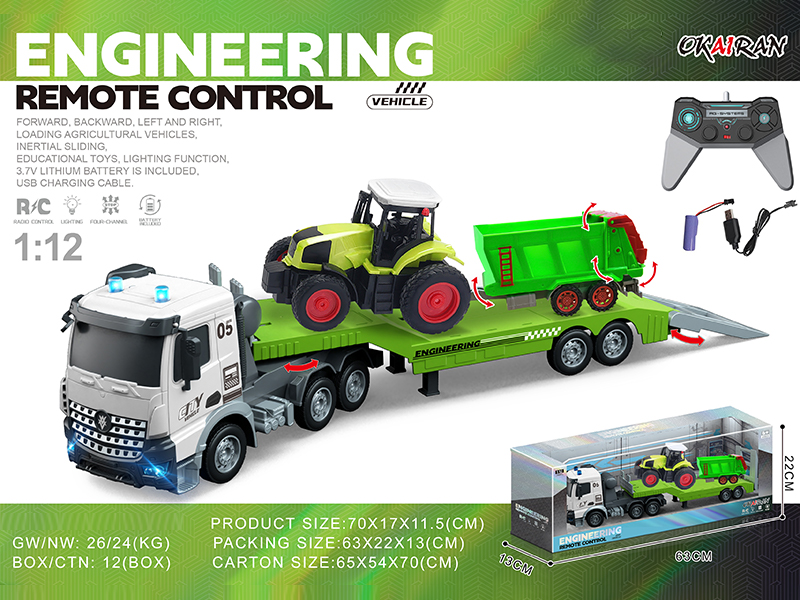 1:12 4CH R/C Transport Vehicle With Farmer'S Car