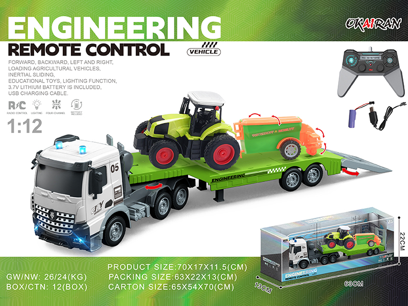 1:12 4CH R/C Transport Vehicle With Farmer'S Car