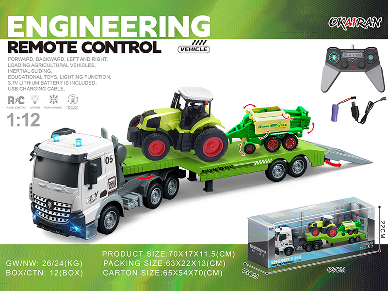 1:12 4CH R/C Transport Vehicle With Farmer'S Car