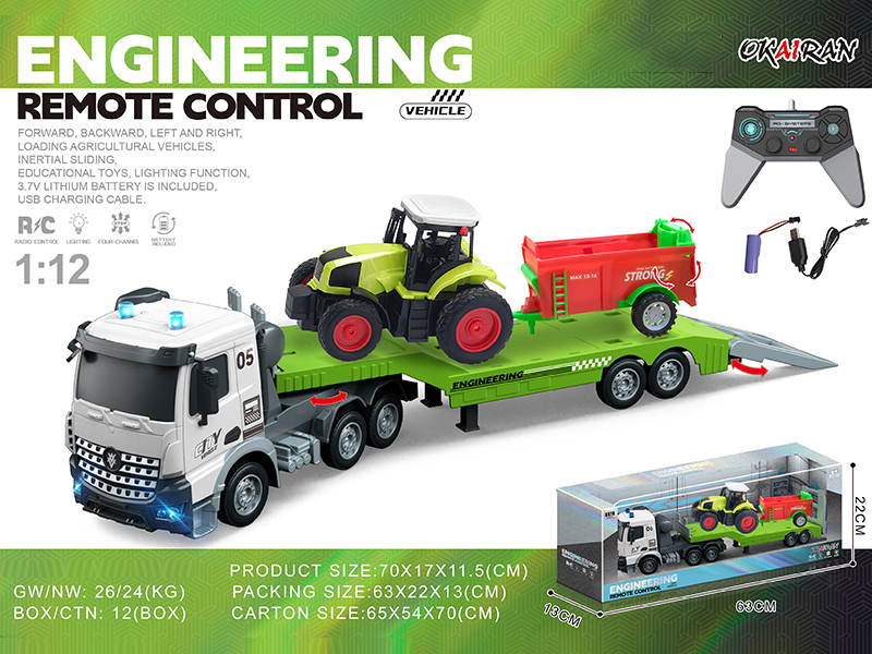 1:12 4CH R/C Transport Vehicle With Farmer'S Car