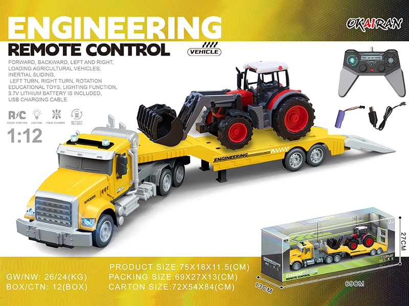 1:12 4CH R/C Transport Vehicle With Farmer'S Car