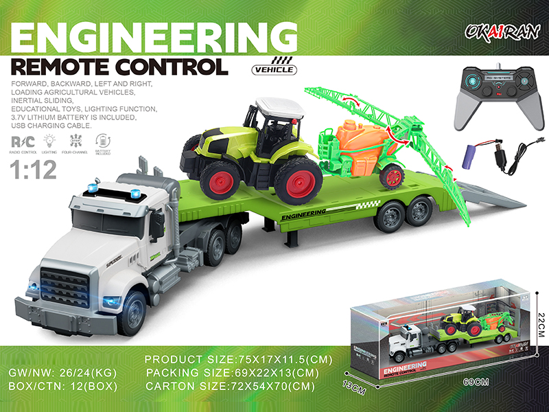 1:12 4CH R/C Transport Vehicle With Farmer'S Car