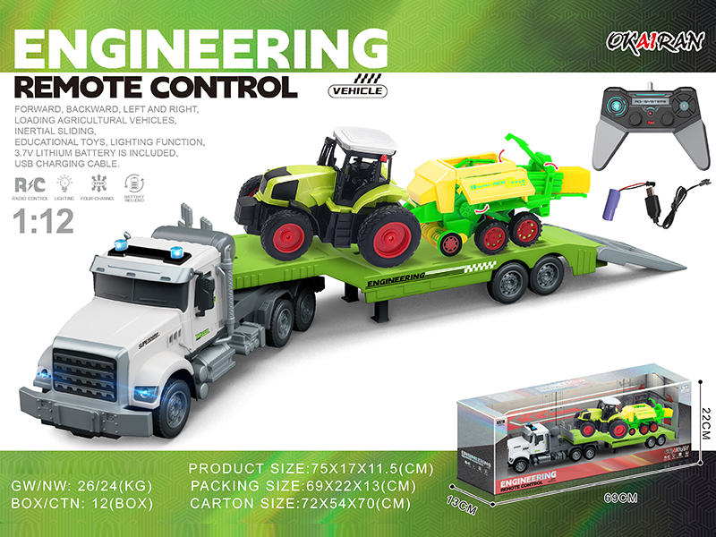 1:12 4CH R/C Transport Vehicle With Farmer'S Car