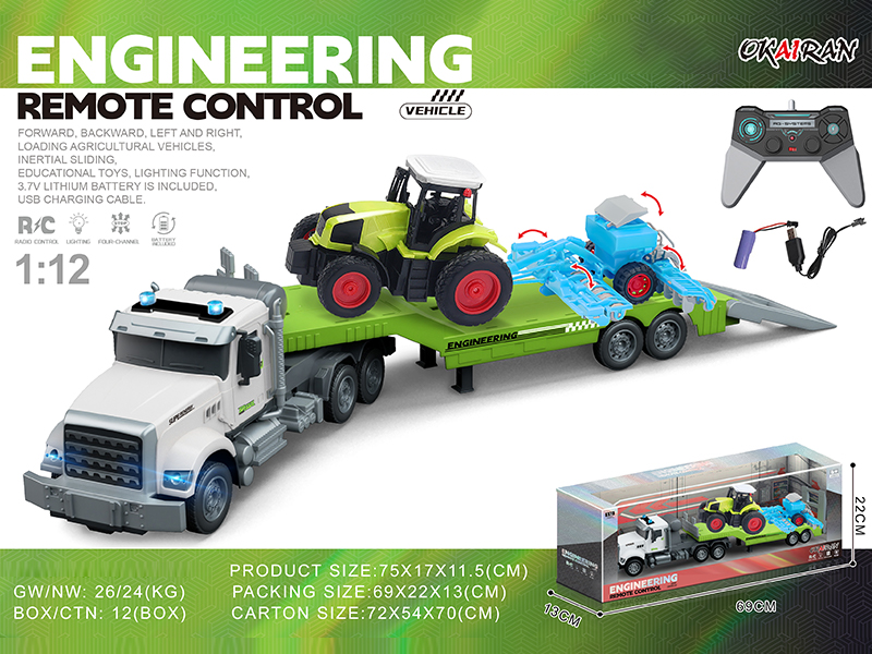 1:12 4CH R/C Transport Vehicle With Farmer'S Car