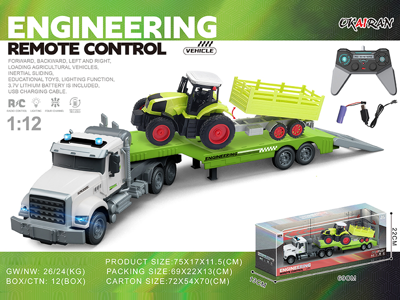 1:12 4CH R/C Transport Vehicle With Farmer'S Car