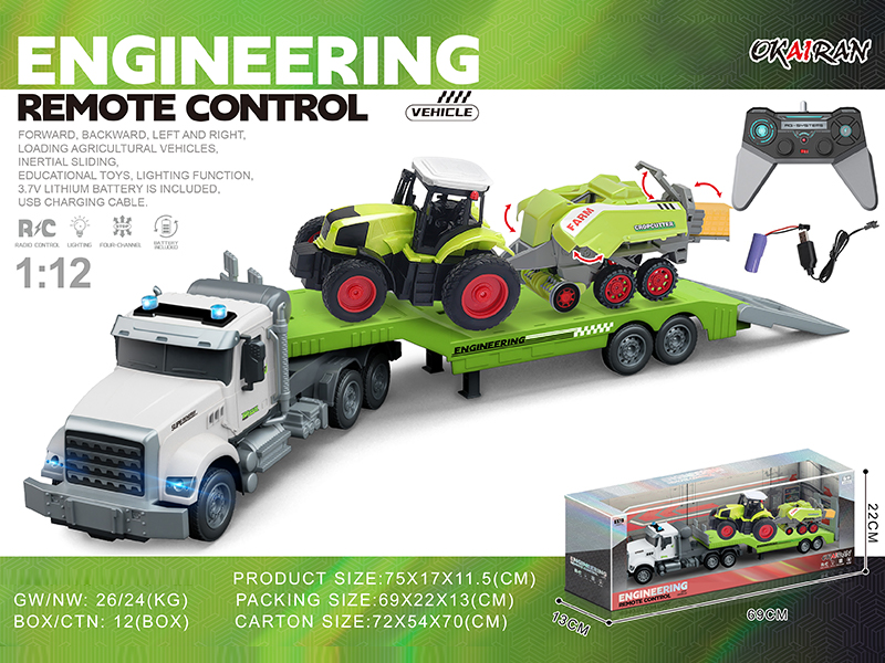 1:12 4CH R/C Transport Vehicle With Farmer'S Car