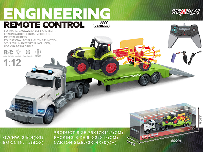 1:12 4CH R/C Transport Vehicle With Farmer'S Car