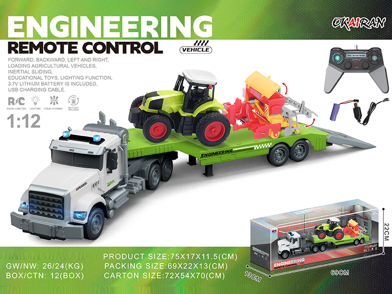 1:12 4CH R/C Transport Vehicle With Farmer'S Car
