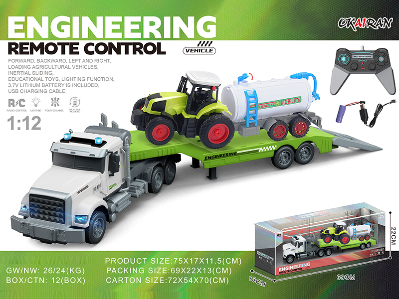 1:12 4CH R/C Transport Vehicle With Farmer'S Car