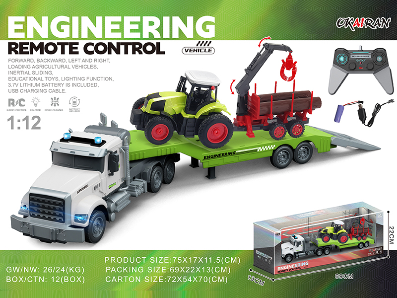 1:12 4CH R/C Transport Vehicle With Farmer'S Car