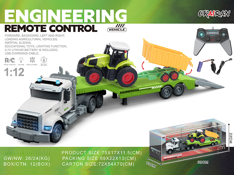 1:12 4CH R/C Transport Vehicle With Farmer'S Car