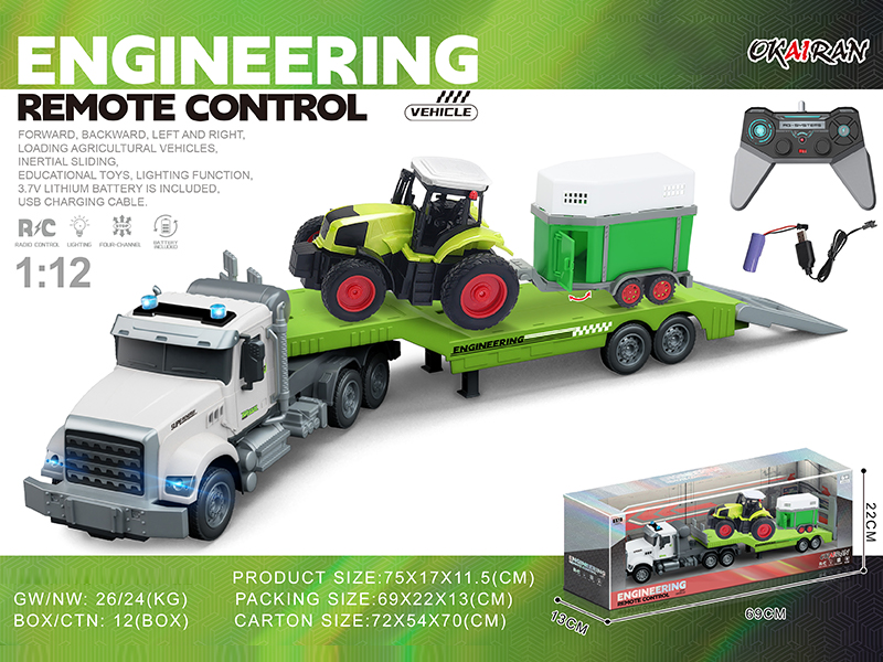 1:12 4CH R/C Transport Vehicle With Farmer'S Car