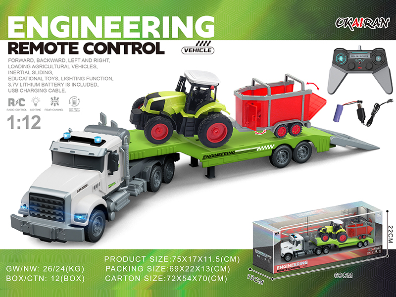 1:12 4CH R/C Transport Vehicle With Farmer'S Car
