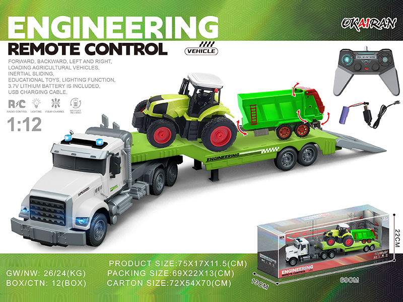 1:12 4CH R/C Transport Vehicle With Farmer'S Car