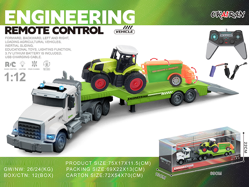 1:12 4CH R/C Transport Vehicle With Farmer'S Car