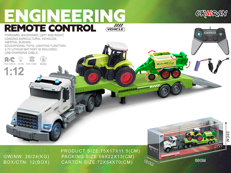 1:12 4CH R/C Transport Vehicle With Farmer'S Car