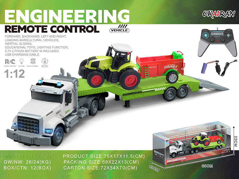 1:12 4CH R/C Transport Vehicle With Farmer'S Car