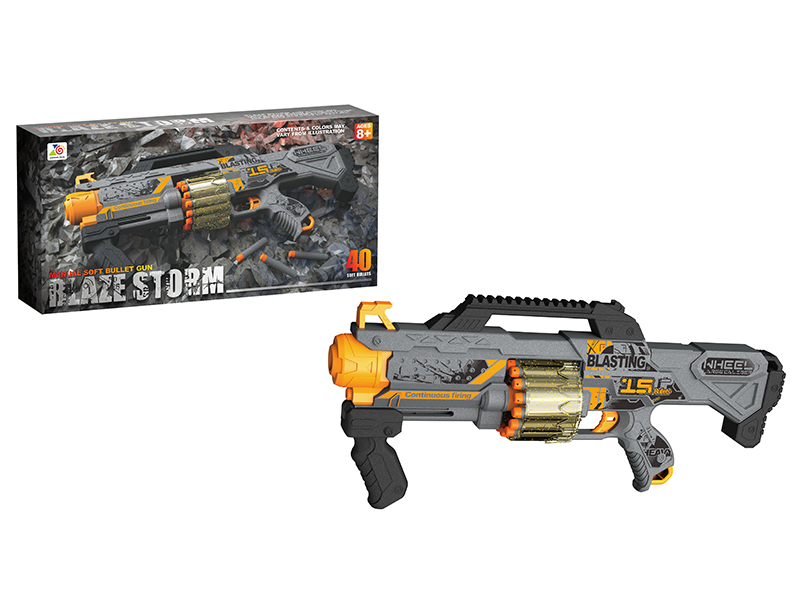 Soft Bullet Gun(20 Round Head Bullets & 20 Suction Cup Bullets)