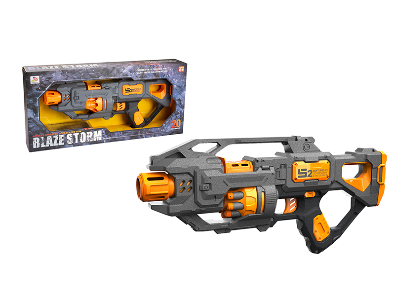 B/O Soft Bullet Gun(10 Round Head Bullets & 10 Suction Cup Bullets)