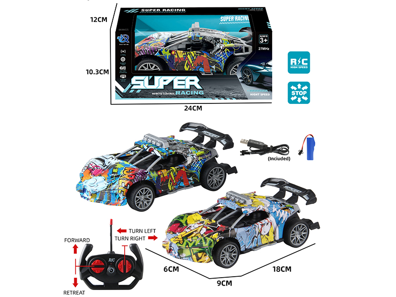 4-Channel Remote Control Graffiti Bugatti Sports Car