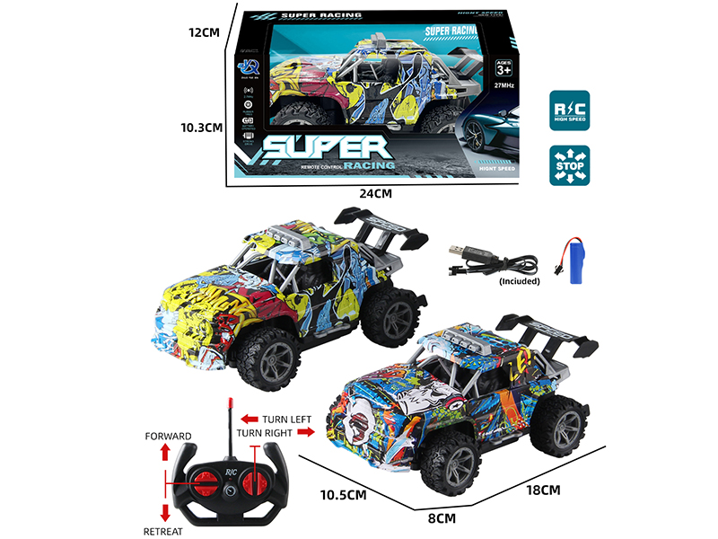 4-Channel Remote Control Graffiti Land Cruiser Sports Car