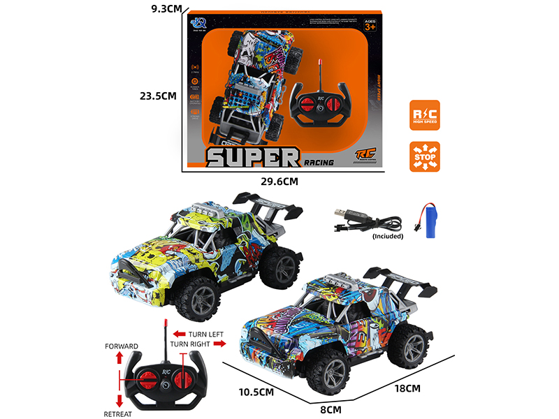 4-Channel Remote Control Graffiti Wrangler Sports Car