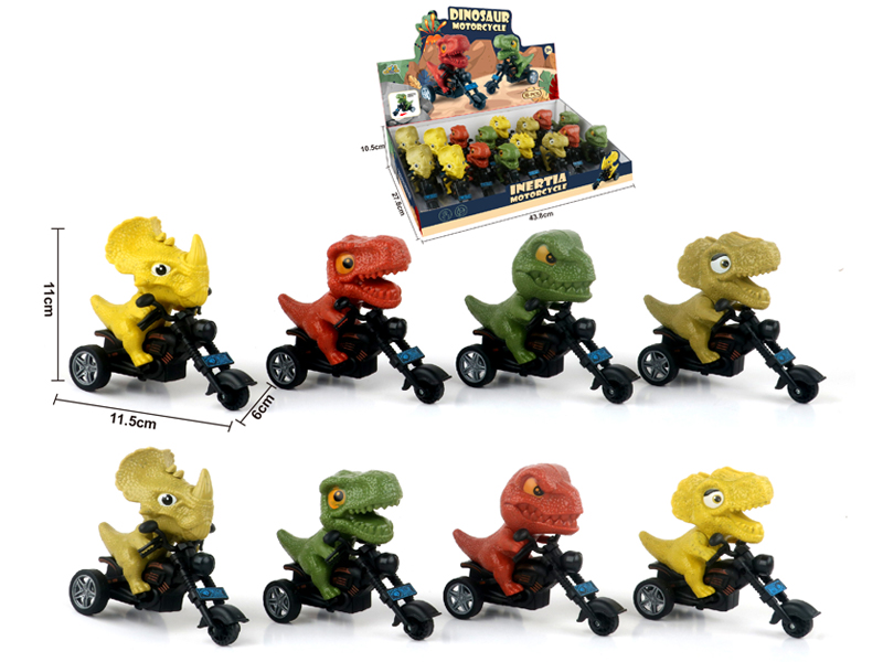 16PCS Friction Dinosaur Motorcycle