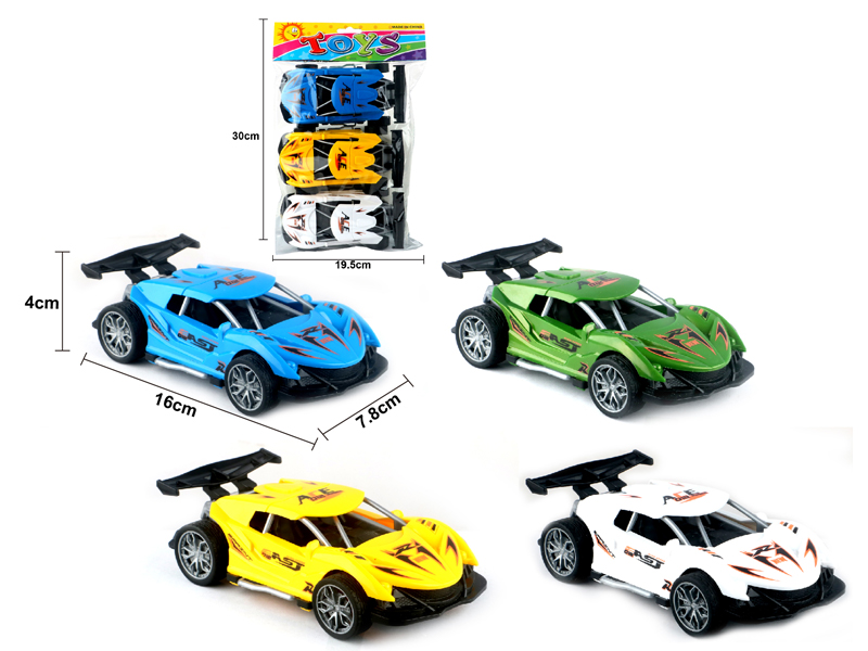 3Pcs Pull Back Bugatti Sports Car