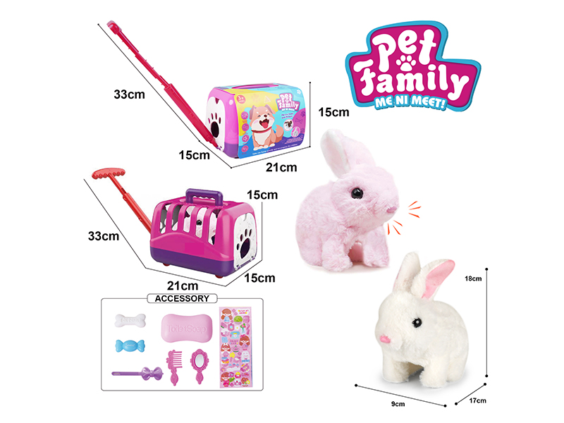 Electric Plush Rabbit+Portable Cage+Accessories