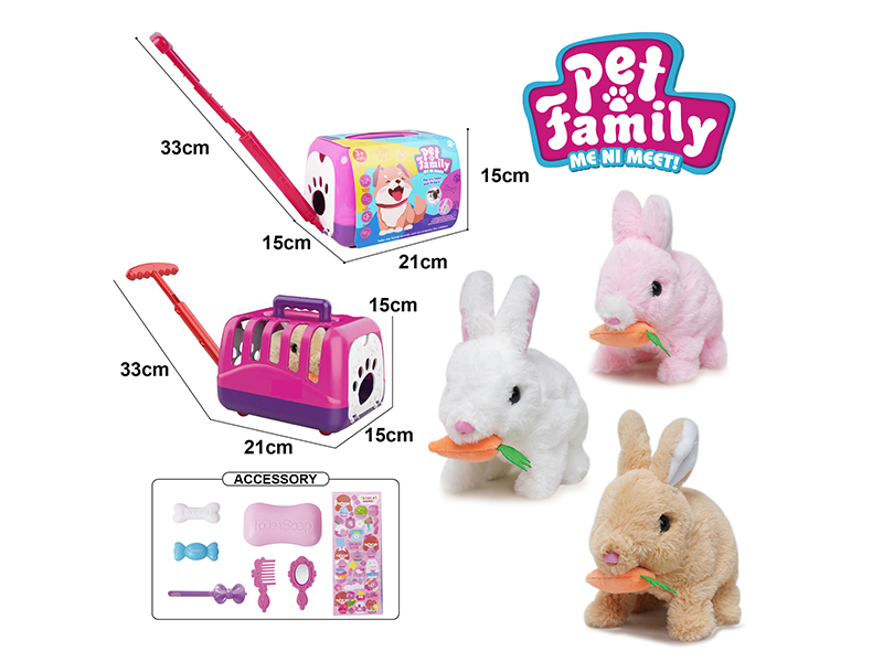 Electric Plush Rabbit+Portable Cage+Accessories